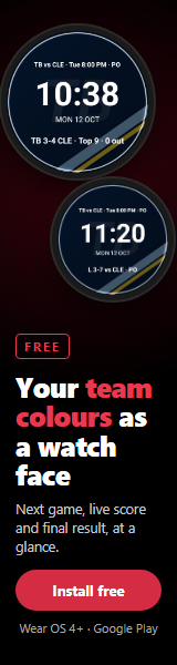 Baseball Team Tracker – free Wear OS watch face