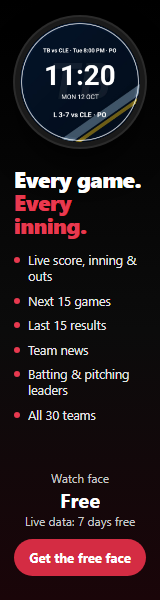 Baseball Team Tracker – free Wear OS watch face