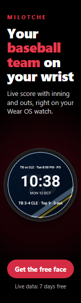 Baseball Team Tracker – free Wear OS watch face